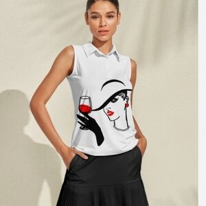 Acegolf Sleeveless Polo Golfcore Top Medium 90s Grunge UPF50 Tennis Pickleball